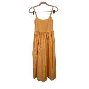 Old Navy Women Midi Baby doll Dress Cotton Spaghetti Strap Orange Size XS